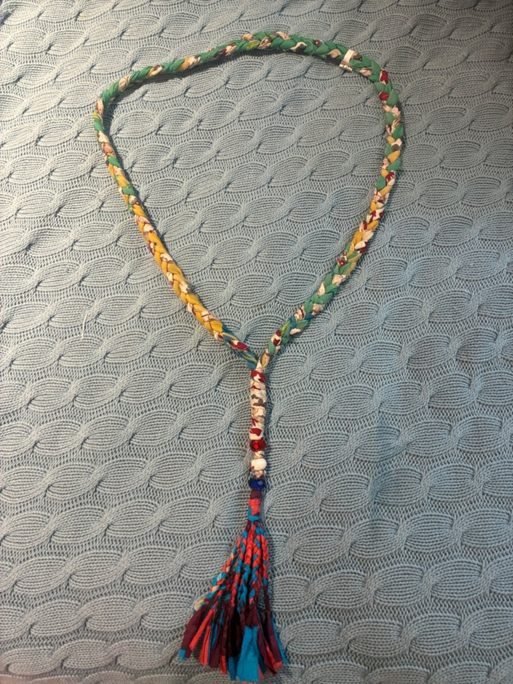 “Johnny Was” Braided Tassel Necklace Accessory